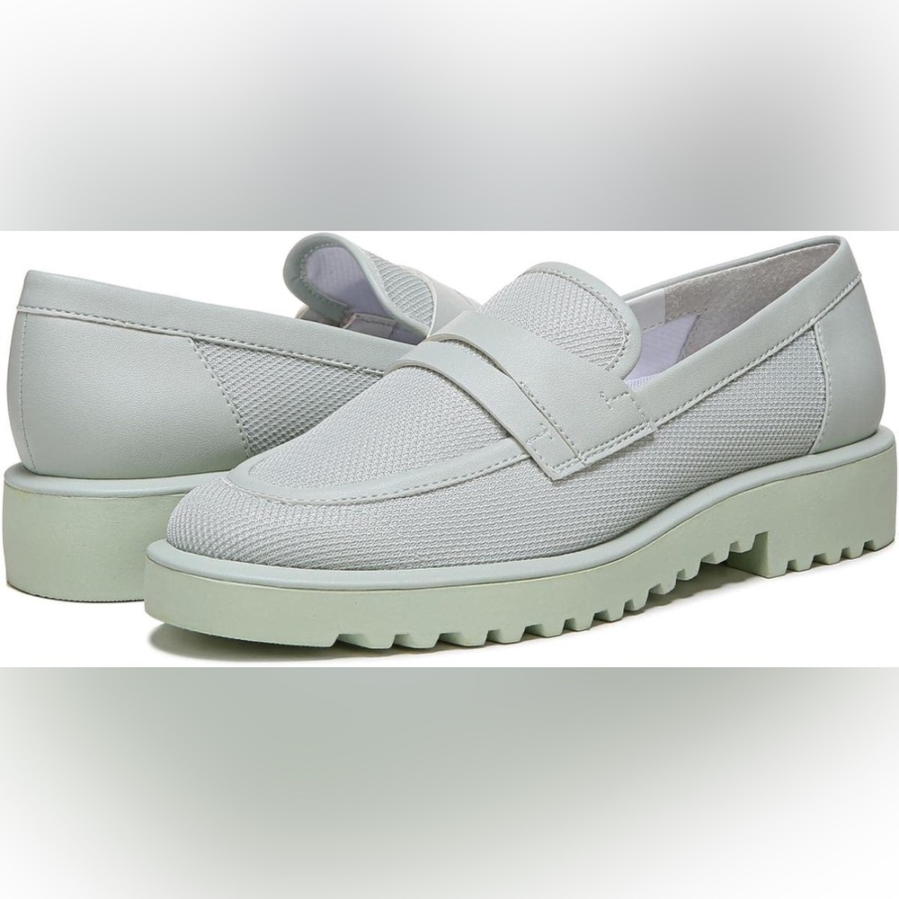 Franco Sarto Size 7 Women's Ballin3 Chunky Loafer Lug Sole in Mint Green
